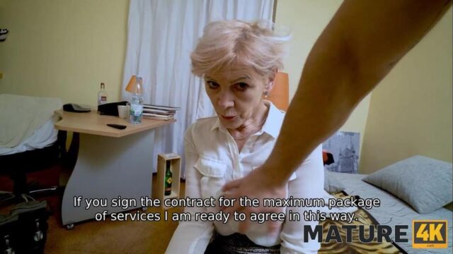 MATURE4K. Woman over fifty in stockings takes payment in form of dick (Virginee Spice)